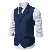 Floleo Men Coat Clearance Summer Fall Men's Herringbone Tweed Suit Vest Vintage Lapel Vest Men's Coat